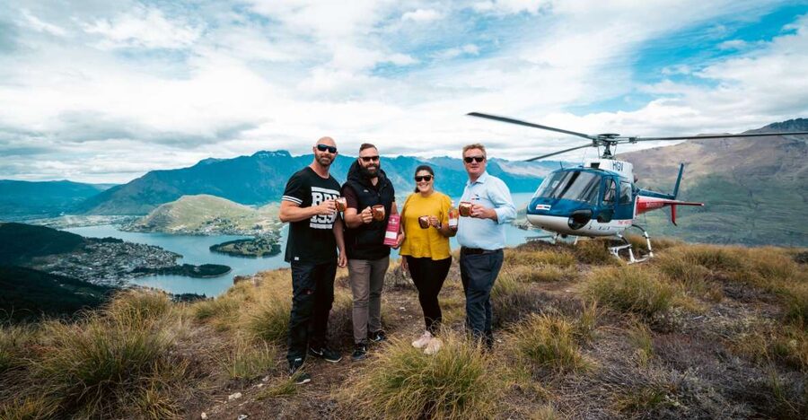 Queenstown: Helicopter Flight and Gin Tasting Tour - The mountain gin tasting, before the van arrives