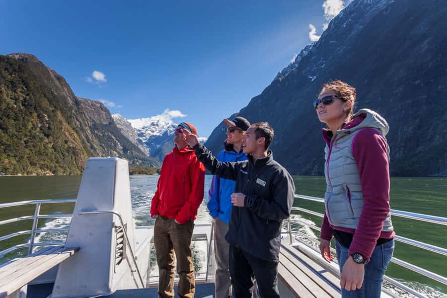Queenstown: Milford Sound Cruise with Helicopter Transfer - Arriving at Milford Sound from above