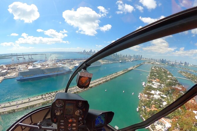 Romantic Miami Helicopter Tour with Champagne - PortMiami and the sweep of Biscayne Bay