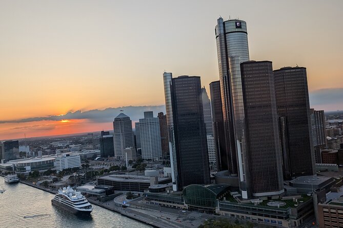 Sunset Helicopter Experience in Downtown Detroit - Starting at Grosse Ile’s former military airfield