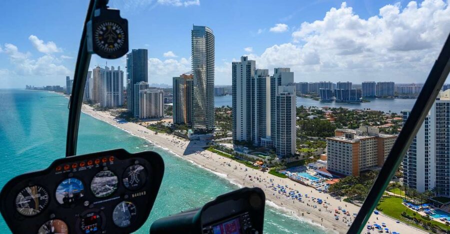 Sunset Helicopter Tour: Fort Lauderdale-Miami Beach - Miami Beach before the flight turns north