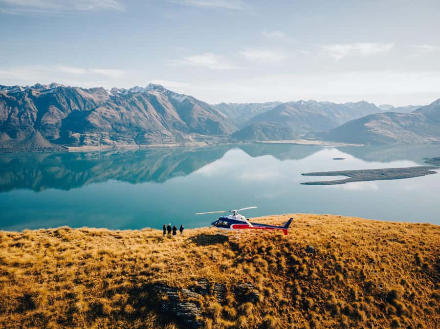 The Grand Circle 35-Minute Helicopter Tour & Alpine Landing - From central Queenstown to the airport base
