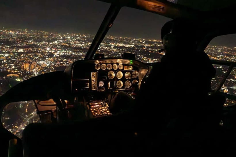 Tokyo: Skytree and Tokyo Tower Helicopter Tour - Tokyo Bay lights after sunset
