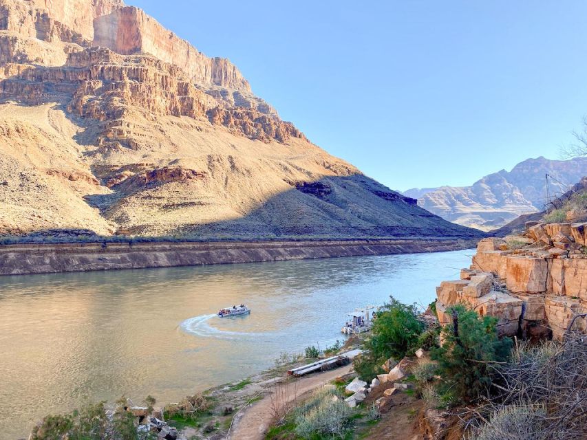 Vegas: Grand Canyon Airplane, Helicopter and Boat Tour - A short pontoon ride below the rim