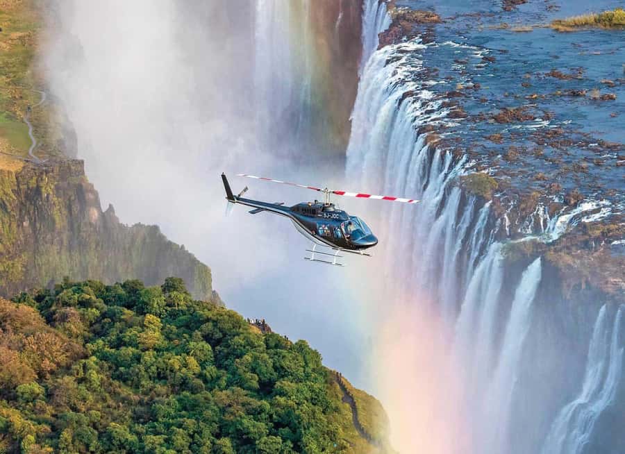 Victoria Falls: Helicopter Flight Aerial View of The Falls - Why the aerial view changes Victoria Falls