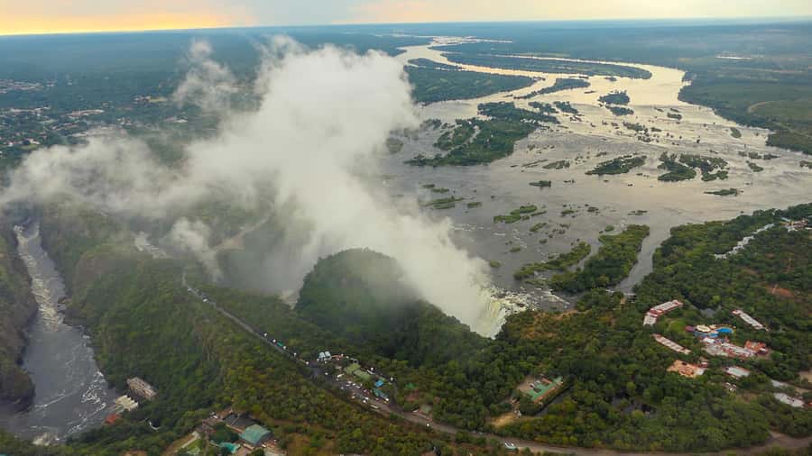 Victoria Falls: Helicopter Tour with Hotel Pickup - Batoka Gorge from above